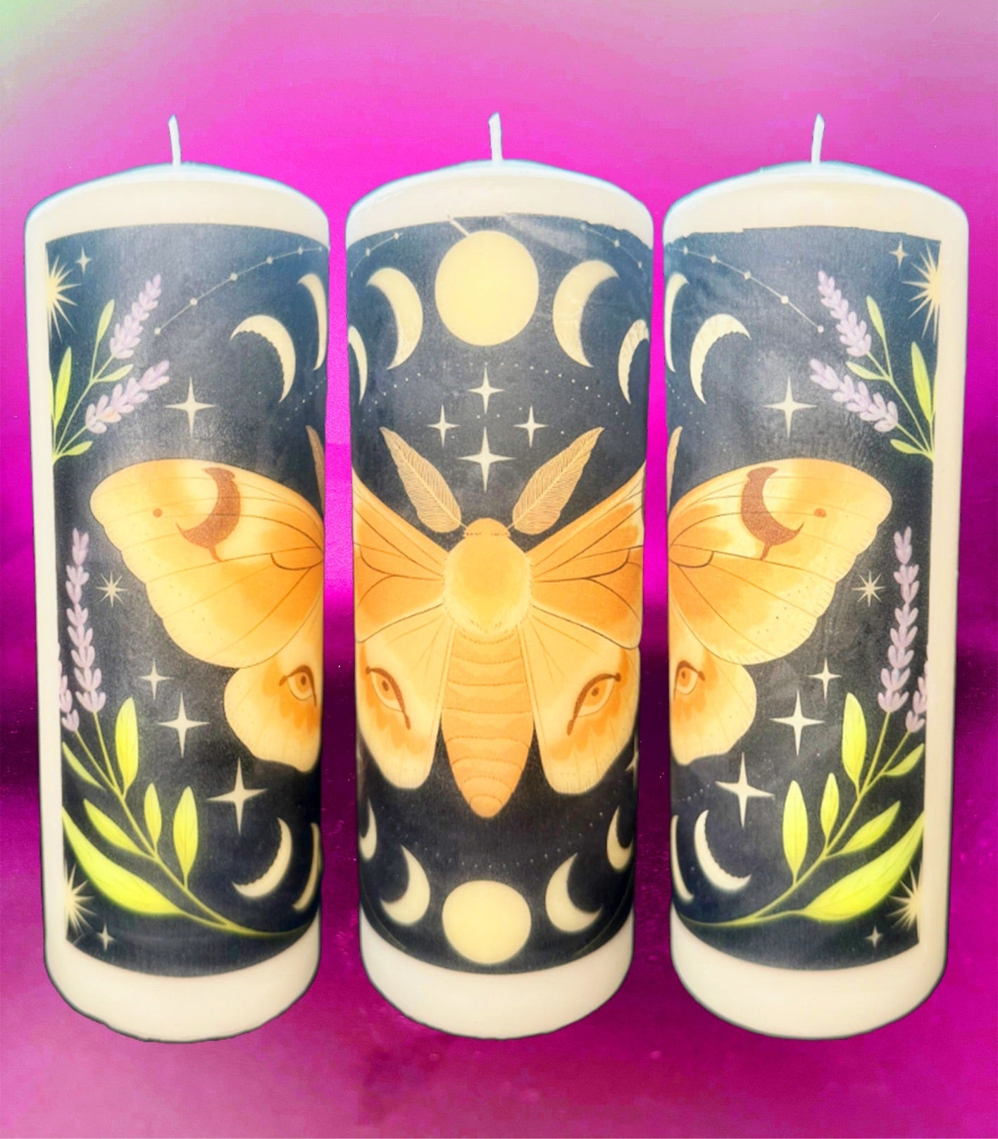 🌙🦋 Lunar Moth Candle 🦋🌙
