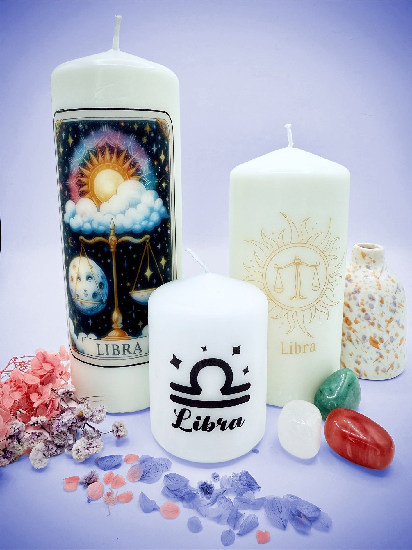 ♎ Libra Zodiac Decorative Candle Collection – Tarot & Celestial Inspired ♎