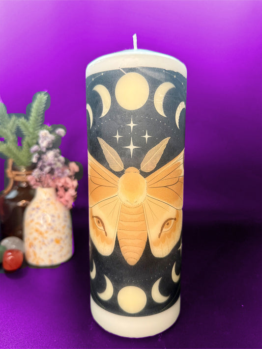 🌙🦋 Lunar Moth Candle 🦋🌙